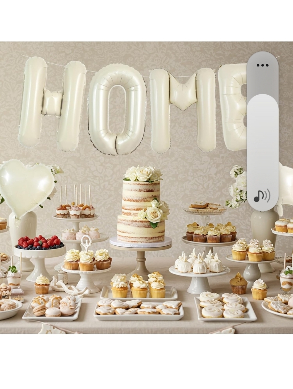 Elegant Ivory "HOME" Foil Balloon Party Banner